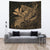 Hula Girl Hibiscus Kanaka Poly Tapestry - Gold Wall Tapestry 150cm*150cm Gold - Polynesian Pride