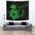 Hawaii Fish Hook Hibiscus Plumeria Poly Tapestry - Green Wall Tapestry Green - Polynesian Pride