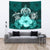 Polynesian Tapestry Turtle And Hibiscus Turquoise Wall Tapestry Large 104" x 88" Turquoise - Polynesian Pride