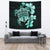 Hawaiian Kanaka Hibiscus Plumeria Mix Polynesian Turtle Tapestry Turquoise AH - Polynesian Pride