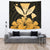 Hawaiian Kanaka Tapestry Hibiscus Polynesian Love Gold Wall Tapestry Large 104" x 88" Gold - Polynesian Pride