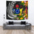 Cook Islands Tapestrys - Seal Spiral Polynesian Patterns Wall Tapestry - Cook Islands Large 104" x 88" Black - Polynesian Pride