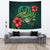 Pohnpei Micronesia Tapestry - Green Turtle Hibiscus One Style Large 104" x 88" Green - Polynesian Pride