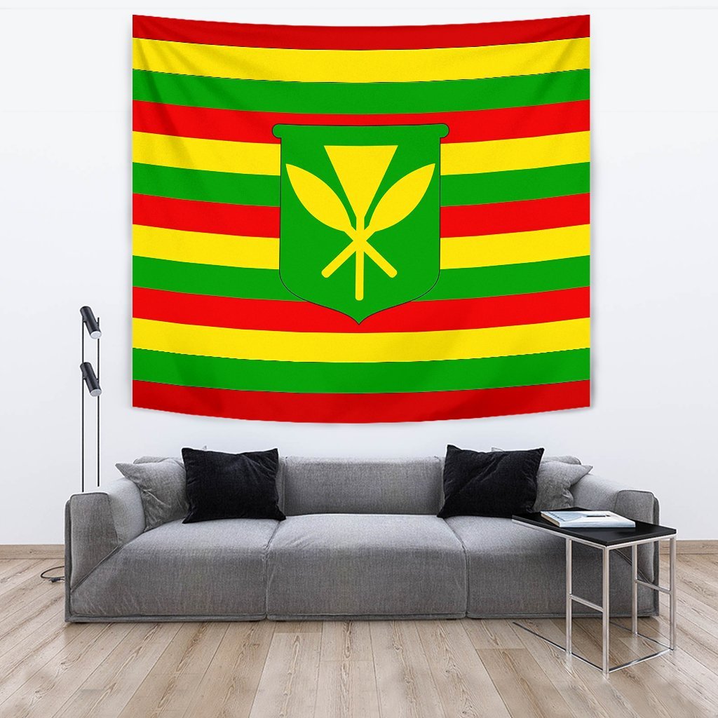 Hawaii Tapestry - Kanaka Maoli Flag Style One Style Flag color - Polynesian Pride