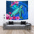 Hawaii Honu Aumakua Sea Hibiscus Tapestry - Nin Style Wall Tapestry Blue - Polynesian Pride