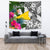 Tokelau Custom Personalised Tapestry White - Turtle Plumeria Banana Leaf - Polynesian Pride