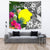 Palau Custom Personalised Tapestry White - Turtle Plumeria Banana Leaf - Polynesian Pride