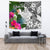 New Caledonia Custom Personalised Tapestry White - Turtle Plumeria Banana Leaf - Polynesian Pride