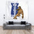 Guam Tapestry - Chamorro With Puntan Blue Color Wall Tapestry - Guam Large 104" x 88" Blue - Polynesian Pride