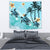 Cook Islands Tapestry - Blue Turtle Hibiscus Wall Tapestry - . Medium 80" x 68" Blue - Polynesian Pride