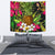 Hawaii Tropical Flowers Pineapple Tapestry Wall Tapestry Medium 80" x 68" Black - Polynesian Pride