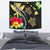 Hawaii Map Turtle Hibiscus Plumeria Polynesian - Tapestry AH Wall Tapestry 130cm*150cm Gray - Polynesian Pride