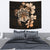 Hawaiian Kanaka Hibiscus Plumeria Mix Polynesian Turtle Tapestry Orange AH - Polynesian Pride