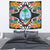 Guam Tapestrys - Tropical Flowers Style Wall Tapestry - Guam Medium 80" x 68" Black - Polynesian Pride