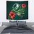 Yap Micronesia Tapestry - Green Turtle Hibiscus One Style Medium 80" x 68" Green - Polynesian Pride