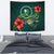 Chuuk Micronesia Tapestry - Green Turtle Hibiscus One Style Medium 80" x 68" Green - Polynesian Pride