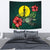 New Caledonia Polynesian Tapestry - Green Turtle Hibiscus One Style Medium 80" x 68" Green - Polynesian Pride