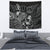 Palau Tapestry - Turtle Hibiscus Pattern Black Wall Tapestry Medium 80" x 68" Black - Polynesian Pride