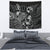 Tonga Tapestry - Turtle Hibiscus Pattern Black Wall Tapestry Medium 80" x 68" Black - Polynesian Pride