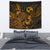 Tonga Tapestry - Turtle Hibiscus Pattern Gold Wall Tapestry Medium 80" x 68" Gold - Polynesian Pride