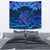 Hawaiian Turtle Hibiscus Polynesian - Tapestry - Lucy Style Wall Tapestry Medium 80" x 68" Indigo - Polynesian Pride