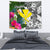 Hawaii Tapestry White - Turtle Plumeria Banana Leaf - Polynesian Pride