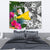 Tokelau Custom Personalised Tapestry White - Turtle Plumeria Banana Leaf - Polynesian Pride