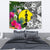 New Caledonia Custom Personalised Tapestry White - Turtle Plumeria Banana Leaf - Polynesian Pride