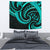 New Zealand Maori Mangopare Tapestry Polynesian - Turquoise Wall Tapestry Medium 80" x 68" Turquoise - Polynesian Pride