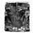 Hawaiian Duvet Cover Set - Hibiscus And Pineapple In BW Style - Polynesian Pride