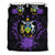 Solomon Island Duvet Cover Set - Solomon Island Coat Of Arms & Purple Hibiscus - Polynesian Pride