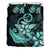 Hawaiian Anchor Plumeria Hamerhead Shark Polynesian Bedding Set - Turquoise Black - Polynesian Pride