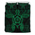 Hawaiian Turtle Hibiscus Polynesian Bedding Set Green Black - Polynesian Pride