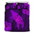 Hawaiian Map Whale Swim Hibiscus Polynesian Bedding Set - Purple Purple - Polynesian Pride