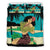 Hawaiian Sea Hula Girl Plumeria Coconut Tree Polynesian Bedding Set Blue - Polynesian Pride