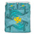 Hawaiian Map Kanaka Hammerhead Shark Polynesian Bedding Set Blue Blue - Polynesian Pride