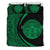 Hawaiian Madame Pele Plumeria Polynesian Bedding Set Circle Style Green Green - Polynesian Pride