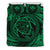 Hawaiian Kanaka Honu Hibiscus Tornado Green Polynesian Bedding Set Green - Polynesian Pride