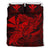 Hawaiian Map Hula Girl Hibiscus Kanaka Polynesian Bedding Set - Red Red - Polynesian Pride