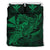 Hawaiian Map Hula Girl Hibiscus Kanaka Polynesian Bedding Set - Green Green - Polynesian Pride