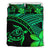 Hawaiian Turtle Kakau Plumeria Polynesian Bedding Set Green Green - Polynesian Pride