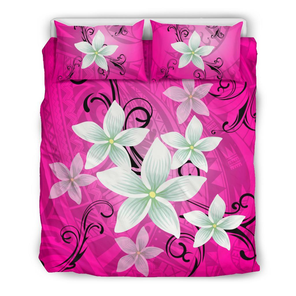 Hawaiian Plumeria Polynesian Bedding Set - Pink Pink - Polynesian Pride