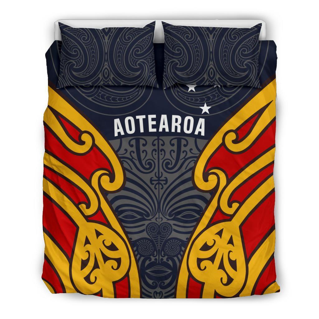 Aotearoa Bedding Set Maori Moko Black - Polynesian Pride