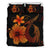 Hawaiian Fish Hook Hibiscus Plumeria Polynesian Bedding Set - Orange Orange - Polynesian Pride