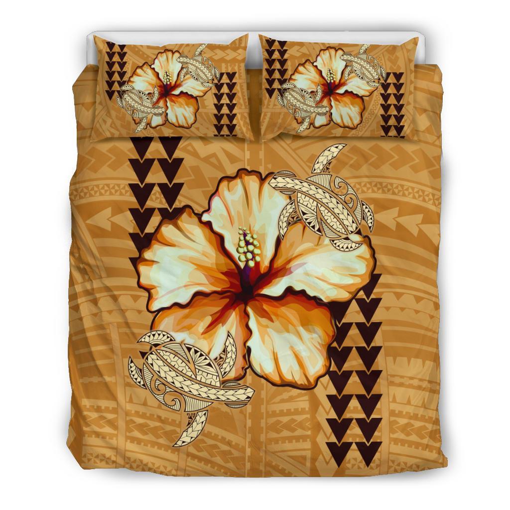 Hawaii Bedding Set - Hawaiian Vintage Hibiscus Brown - Polynesian Pride