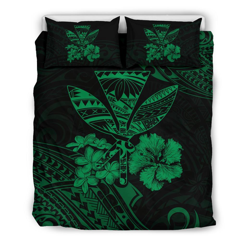 Hawaiian Bedding Set - Kanaka Maoli Polynesian Green Green - Polynesian Pride