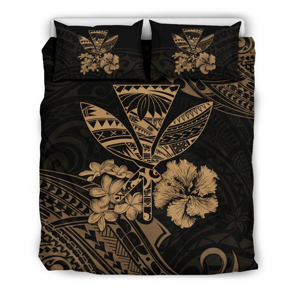 Hawaiian Bedding Set - Kanaka Maoli Polynesian Gold Brown - Polynesian Pride