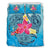 Hawaii Plumeria Deep Sea Circle Turtle Bedding Set Blue - Polynesian Pride