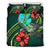 Polynesian Bedding Set - Guam Duvet Cover Set Green Turtle Hibiscus - Polynesian Pride