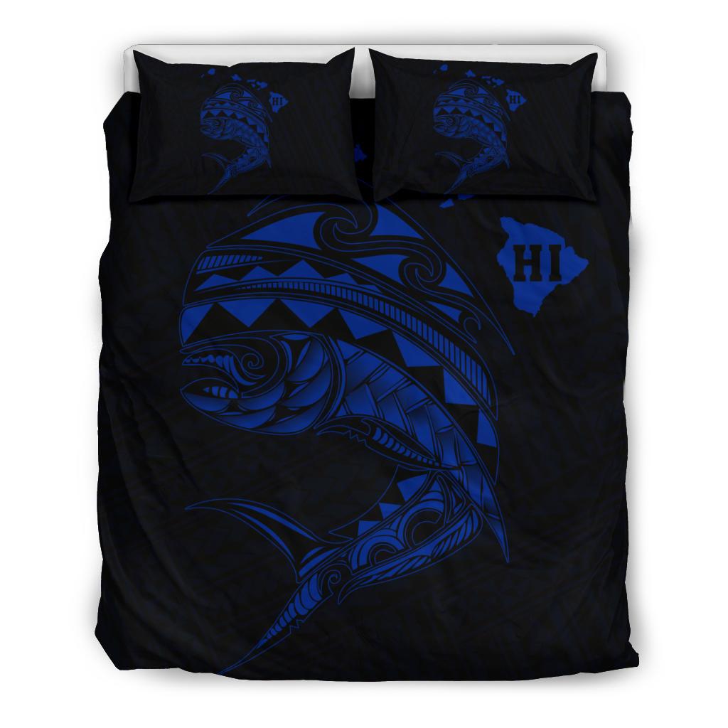 Hawaii Polynesian Mahi - Mahi Common Dolphinfish Bedding Set - Blue Blue - Polynesian Pride